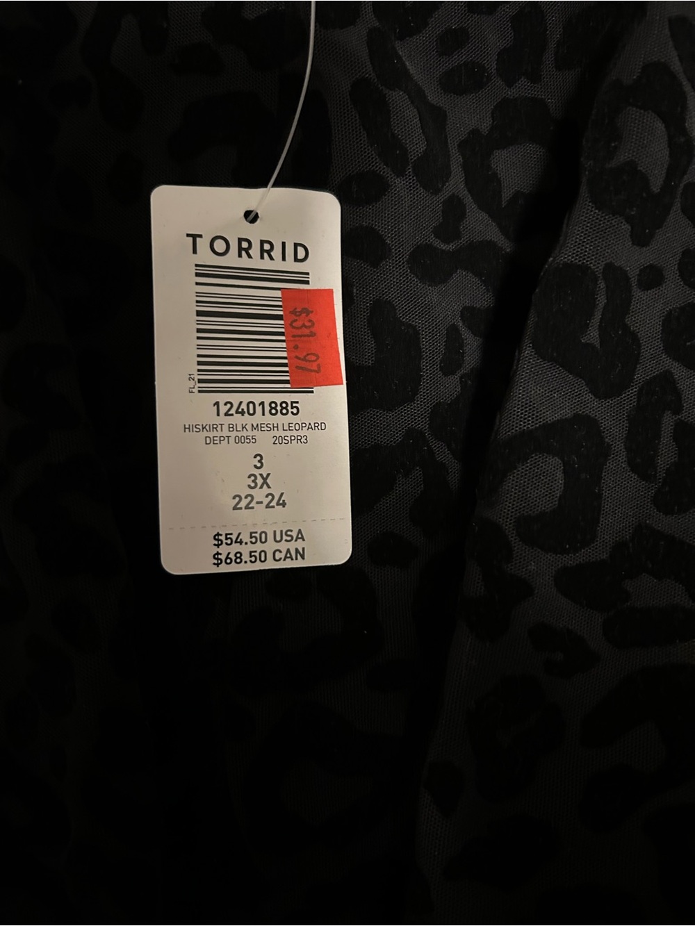 TorridNWT flocked Leopard print swim skirt with attached bottoms